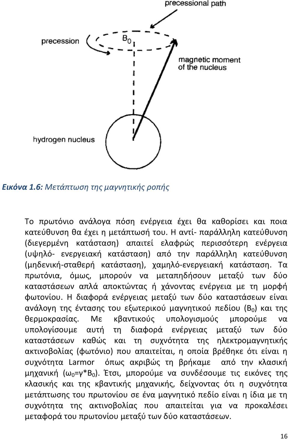 κατάσταση. Τα πρωτόνια, όμως, μπορούν να μεταπηδήσουν μεταξύ των δύο καταστάσεων απλά αποκτώντας ή χάνοντας ενέργεια με τη μορφή φωτονίου.