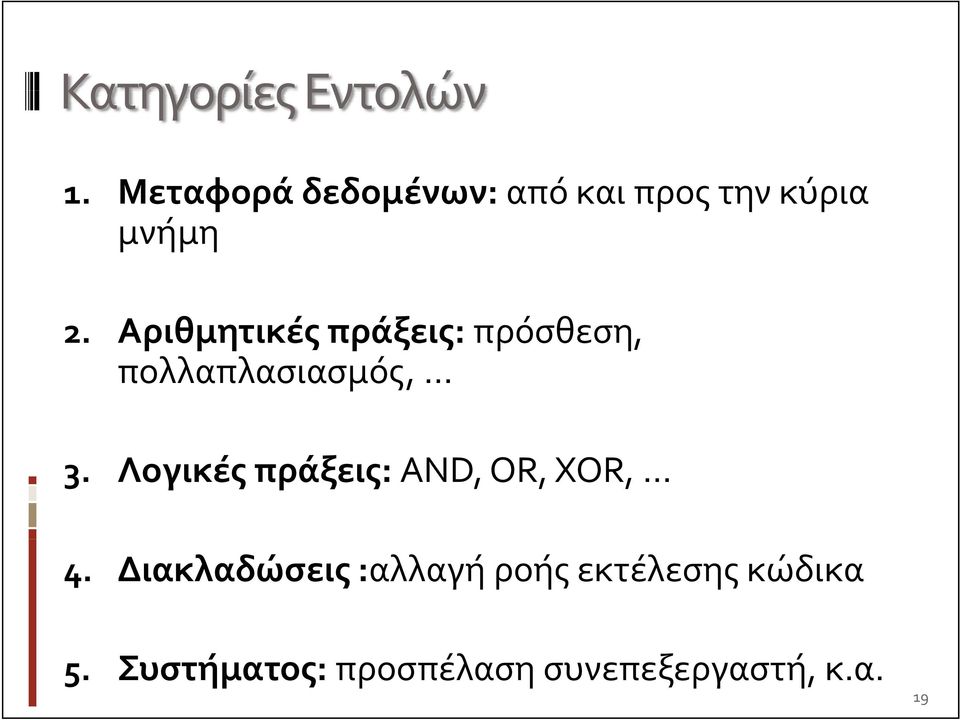 Αριθμητικές πράξεις: πρόσθεση, πολλαπλασιασμός, λ 3.