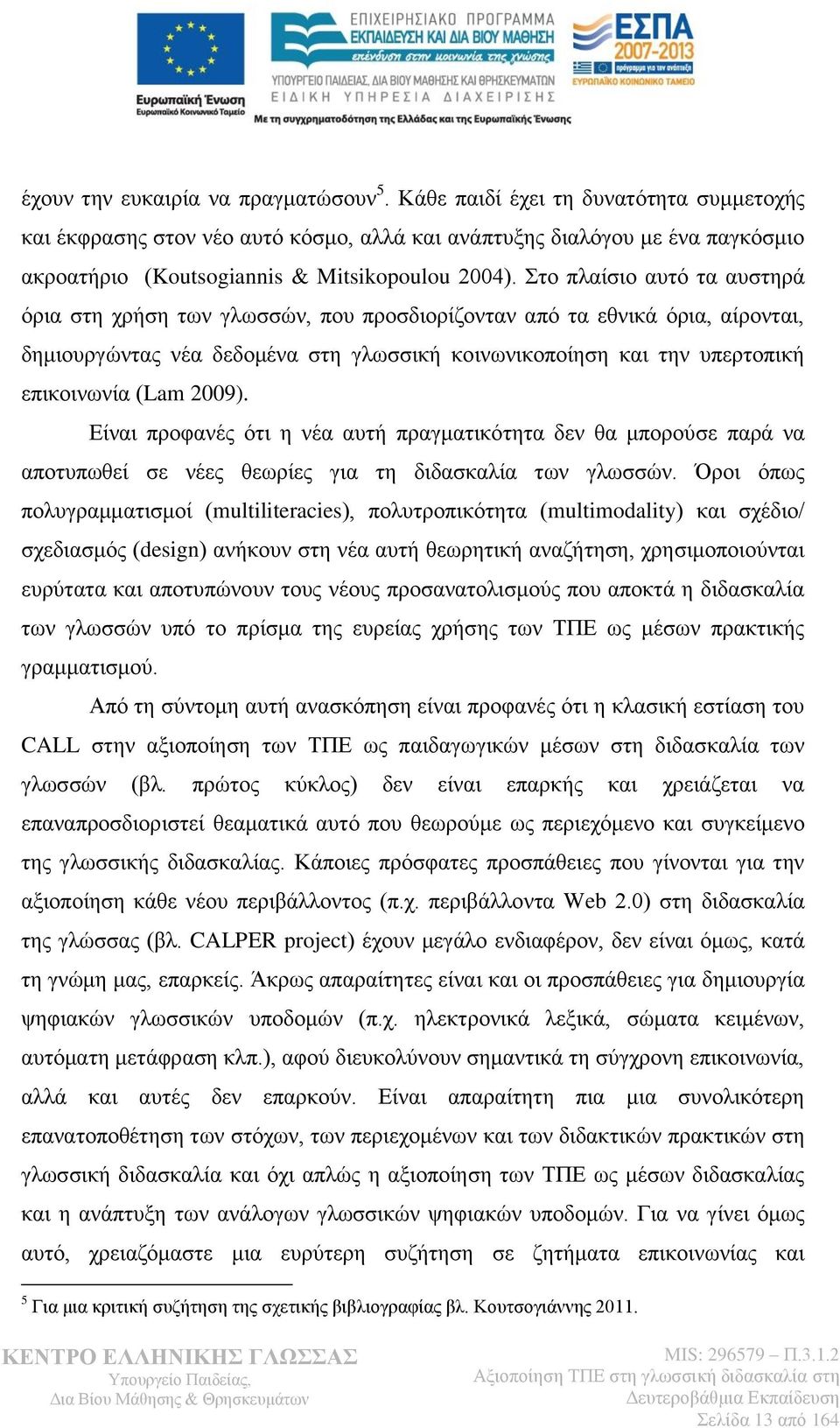 Στο πλαίσιο αυτό τα αυστηρά όρια στη χρήση των γλωσσών, που προσδιορίζονταν από τα εθνικά όρια, αίρονται, δημιουργώντας νέα δεδομένα στη γλωσσική κοινωνικοποίηση και την υπερτοπική επικοινωνία (Lam