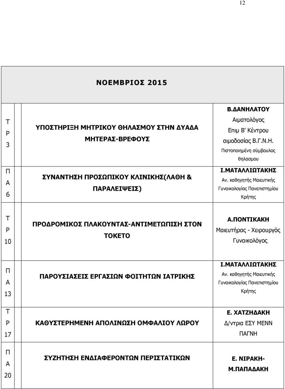 καθηγητής Μαιευτικής Γυναικολογίας ανεπιστημίου 10 ΟΔΟΜΙΚΟΣ ΛΚΟΥΝΣ-ΝΙΜΕΩΙΣΗ ΣΟΝ ΟΚΕΟ.