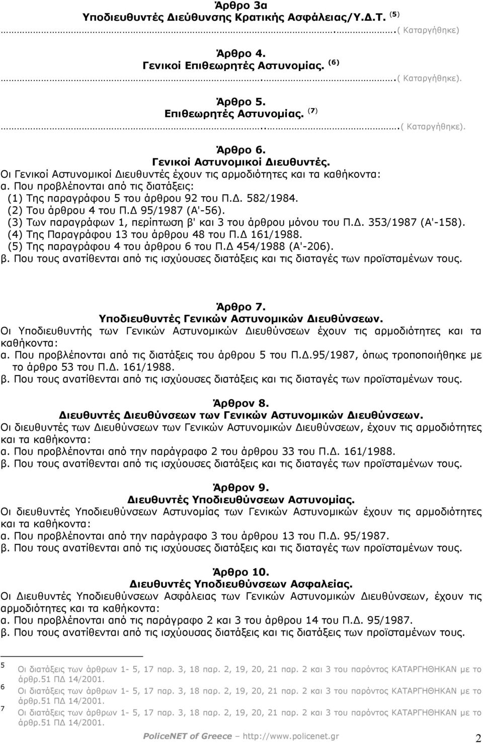 (2) Του άρθρου 4 του Π. 95/1987 (Α'-56). (3) Των παραγράφων 1, περίπτωση β' και 3 του άρθρου µόνου του Π.. 353/1987 (Α'-158). (4) Της Παραγράφου 13 του άρθρου 48 του Π. 161/1988.