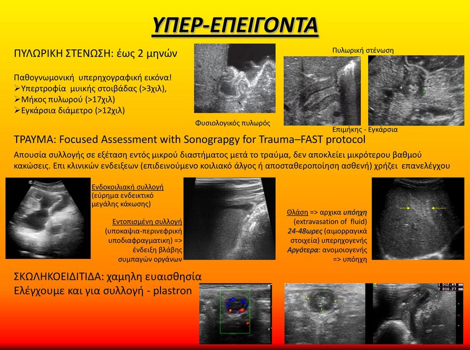 Απουσία συλλογής σε εξέταση εντός μικρού διαστήματος μετά το τραύμα, δεν αποκλείει μικρότερου βαθμού κακώσεις.