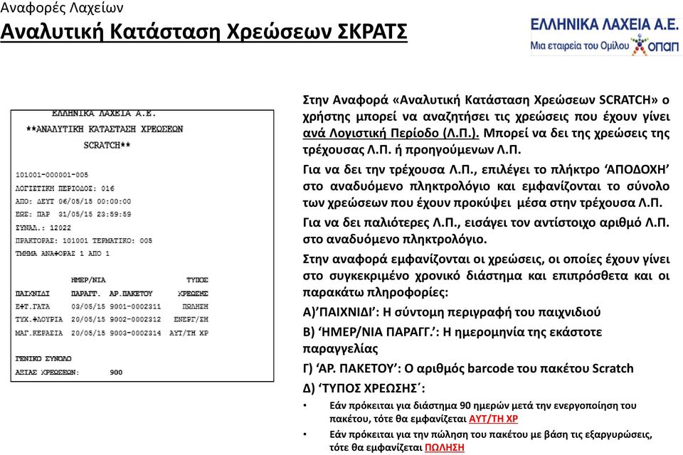 Π. Για να δει παλιότερες Λ.Π., εισάγει τον αντίστοιχο αριθμό Λ.Π. στο αναδυόμενο πληκτρολόγιο.