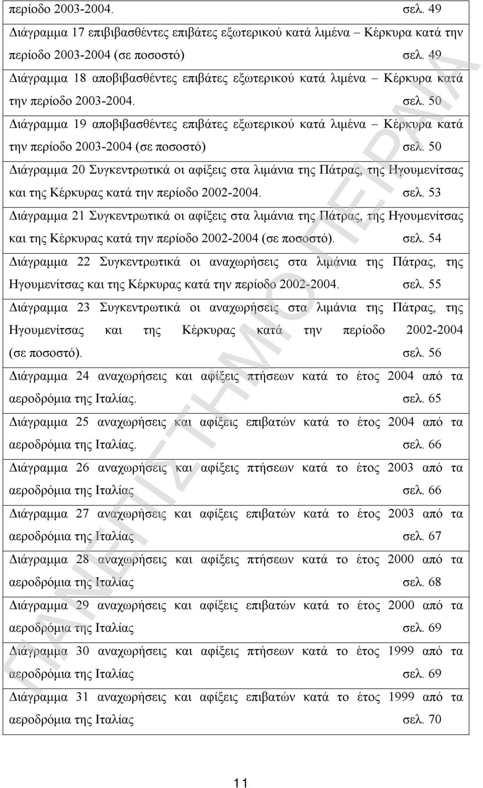 50 Διάγραμμα 19 αποβιβασθέντες επιβάτες εξωτερικού κατά λιμένα Κέρκυρα κατά την περίοδο 2003-2004 (σε ποσοστό) σελ.