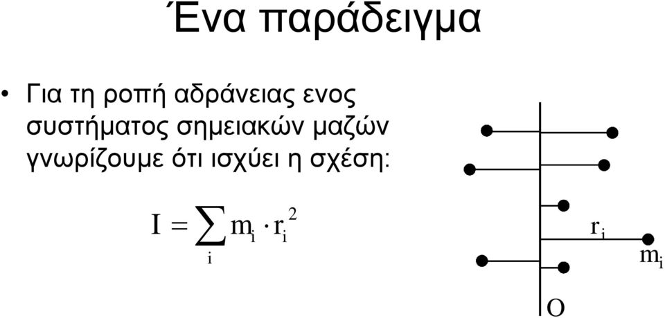 σημειακών μαζών γνωρίζουμε ότι