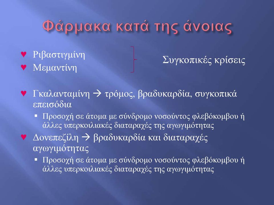 διαταραχές της αγωγιμότητας Δονεπεζίλη βραδυκαρδία και διαταραχές αγωγιμότητας Προσοχή