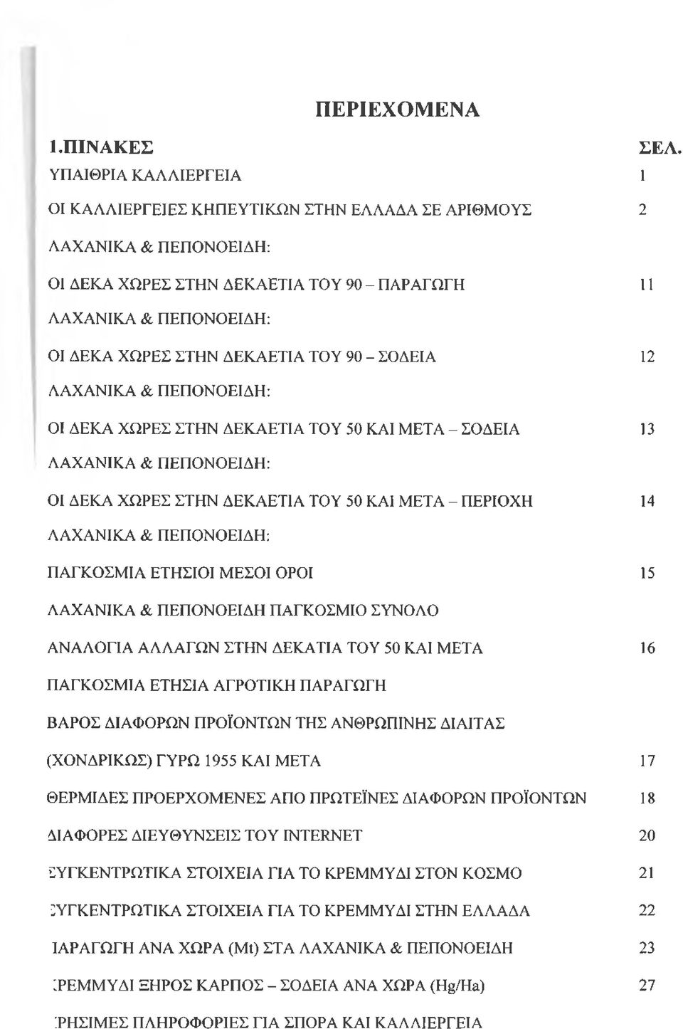 ΤΟΥ 90 - ΣΟΔΕΙΑ 12 ΛΑΧΑΝΙΚΑ & ΠΕΠΟΝΟΕΙΔΗ: ΟΙ ΔΕΚΑ ΧΩΡΕΣ ΣΤΗΝ ΔΕΚΑΕΤΙΑ ΤΟΥ 50 ΚΑΙ ΜΕΤΑ - ΣΟΔΕΙΑ 13 ΛΑΧΑΝΙΚΑ & ΠΕΠΟΝΟΕΙΔΗ: ΟΙ ΔΕΚΑ ΧΩΡΕΣ ΣΤΗΝ ΔΕΚΑΕΤΙΑ ΤΟΥ 50 ΚΑΙ ΜΕΤΑ - ΠΕΡΙΟΧΗ 14 ΛΑΧΑΝΙΚΑ &