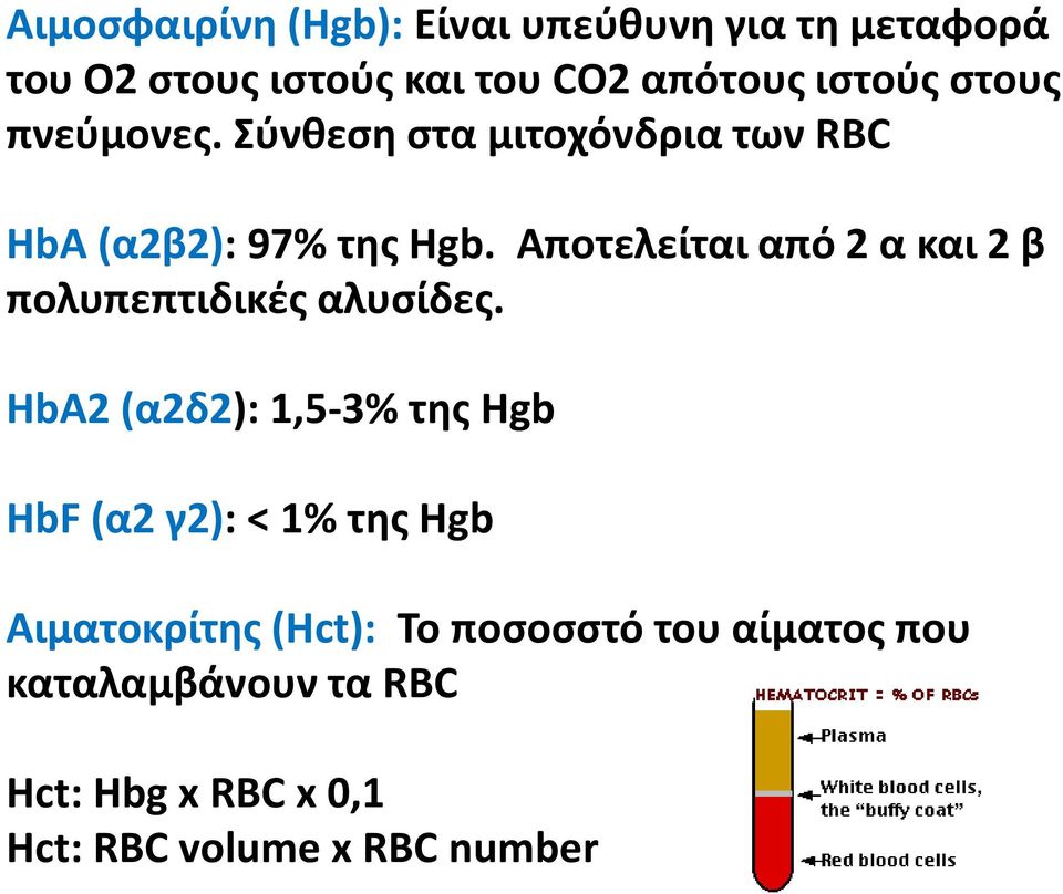 Αποτελείται από 2 α και 2 β πολυπεπτιδικές αλυσίδες.