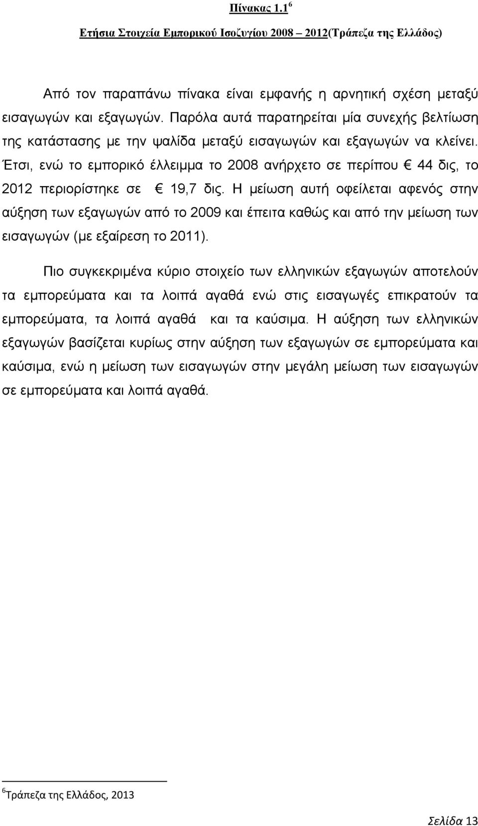 Έτσι, ενώ το εμπορικό έλλειμμα το 2008 ανήρχετο σε περίπου 44 δις, το 2012 περιορίστηκε σε 19,7 δις.