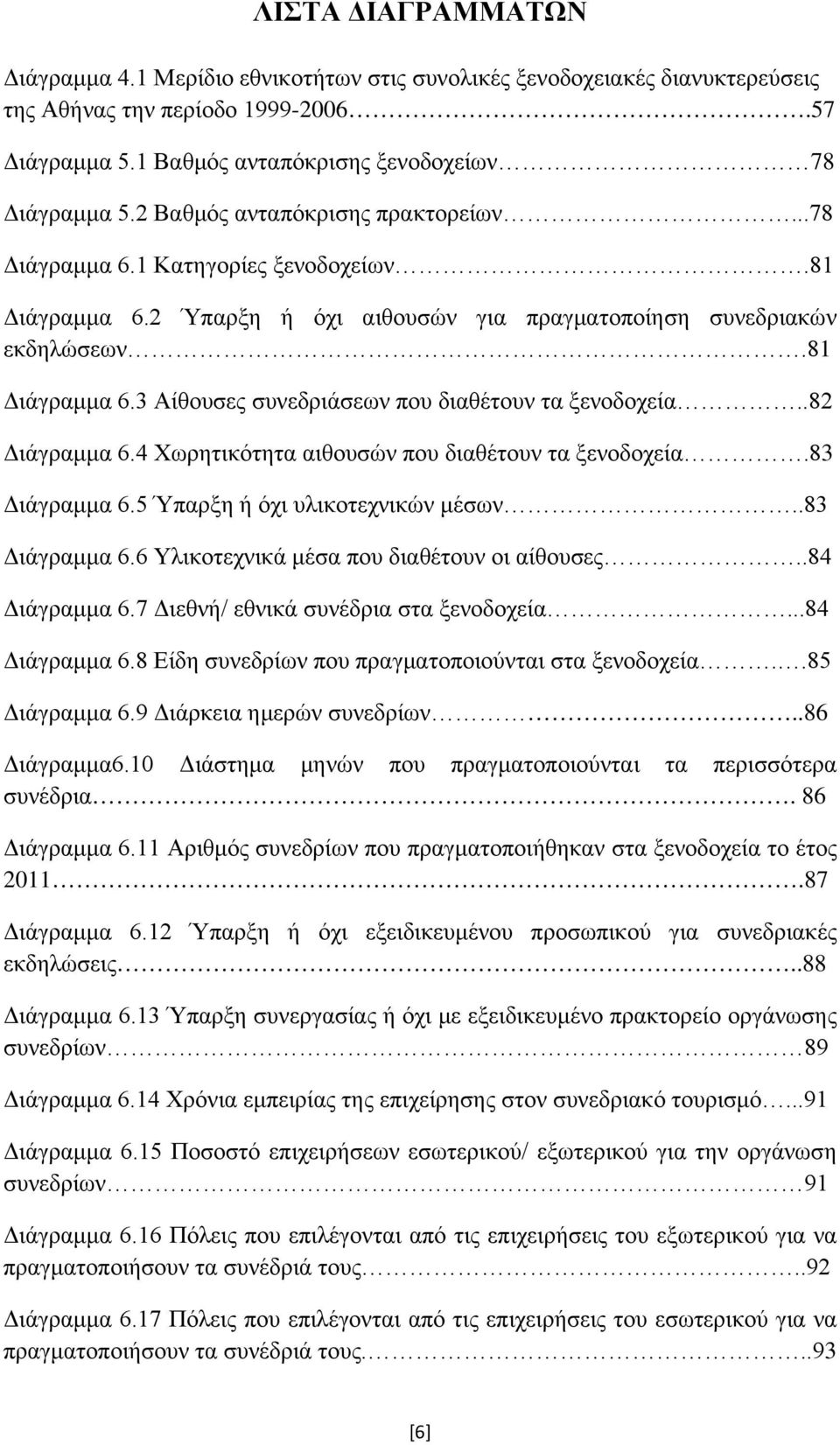 .82 Διάγραμμα 6.4 Χωρητικότητα αιθουσών που διαθέτουν τα ξενοδοχεία.83 Διάγραμμα 6.5 Ύπαρξη ή όχι υλικοτεχνικών μέσων..83 Διάγραμμα 6.6 Υλικοτεχνικά μέσα που διαθέτουν οι αίθουσες..84 Διάγραμμα 6.