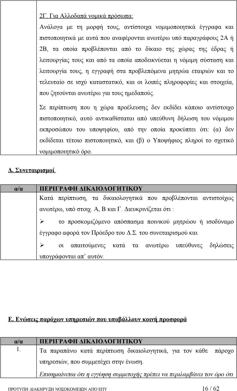 οι λοιπές πληροφορίες και στοιχεία, που ζητούνται ανωτέρω για τους ημεδαπούς.