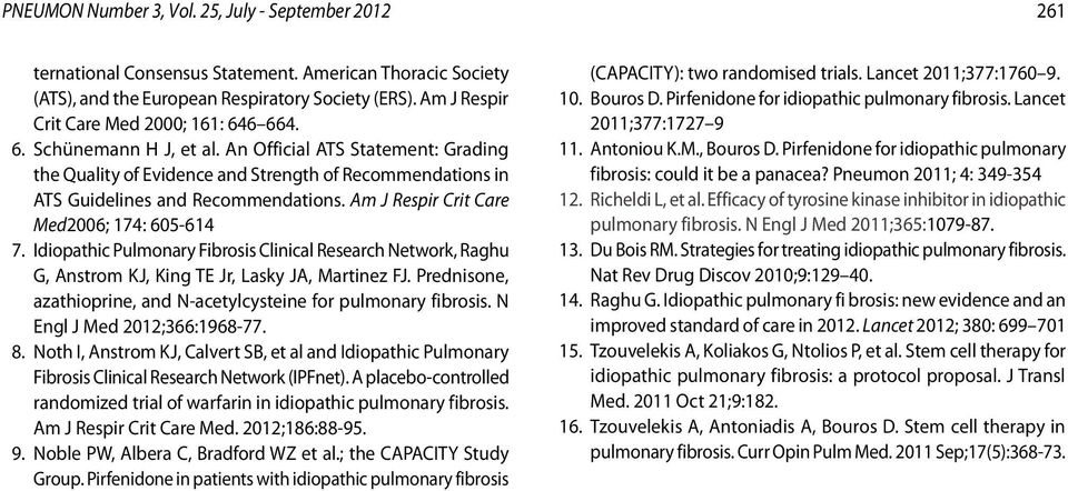 An Official ATS Statement: Grading the Quality of Evidence and Strength of Recommendations in ATS Guidelines and Recommendations. Am J Respir Crit Care Med2006; 174: 605-614 7.