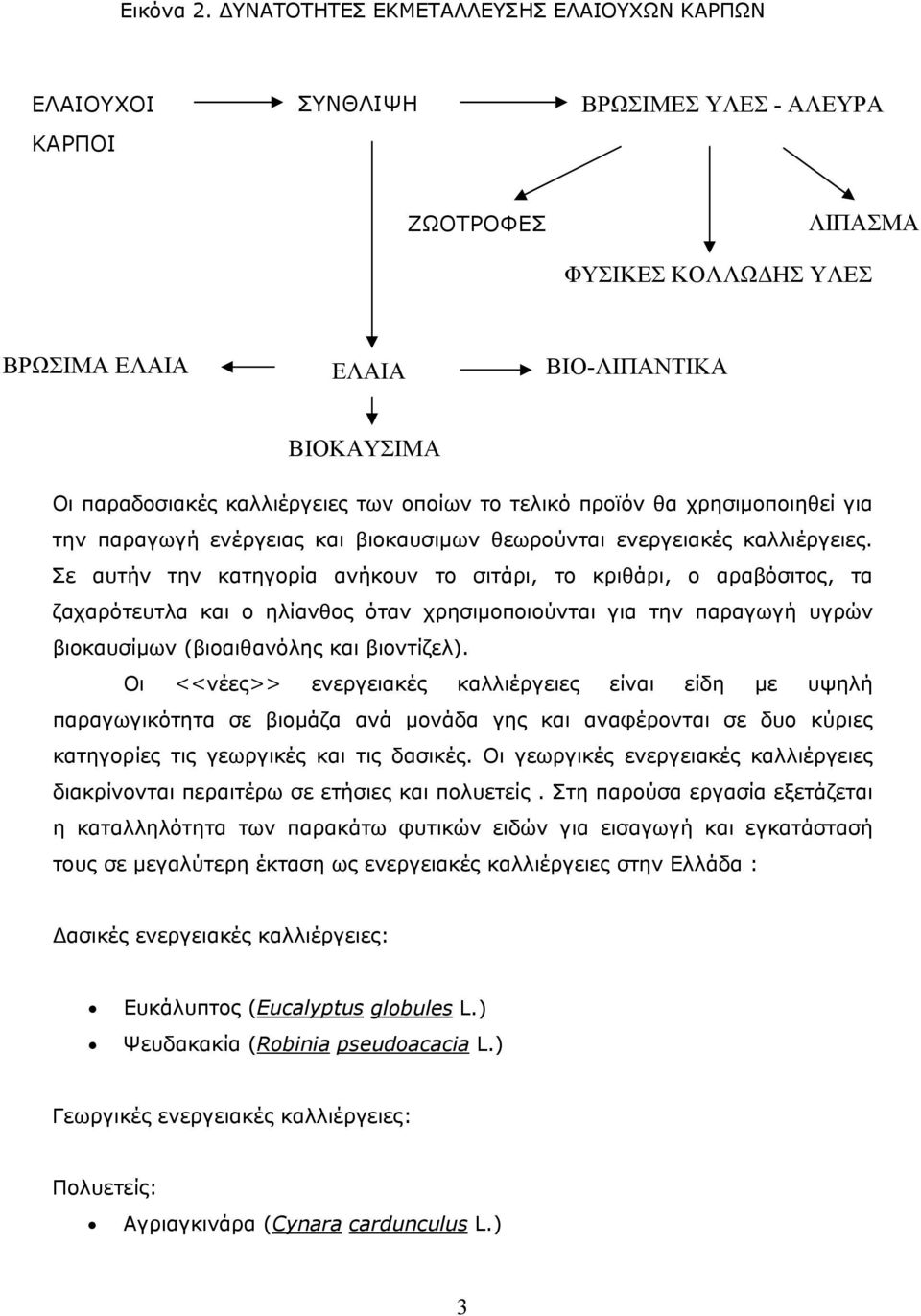 καλλιέργειες των οποίων το τελικό προϊόν θα χρησιμοποιηθεί για την παραγωγή ενέργειας και βιοκαυσιμων θεωρούνται ενεργειακές καλλιέργειες.