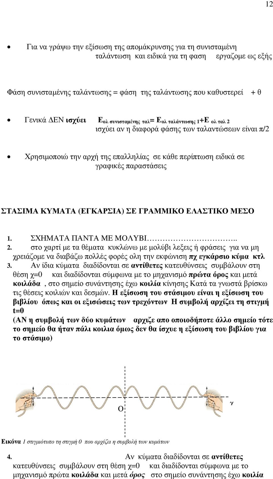 ΚΥΜΑΤΑ (ΕΓΚΑΡΣΙΑ) ΣΕ ΓΡΑΜΜΙΚΟ ΕΛΑΣΤΙΚΟ ΜΕΣΟ 1. ΣΧΗΜΑΤΑ ΠΑΝΤΑ ME MOΛYBI.