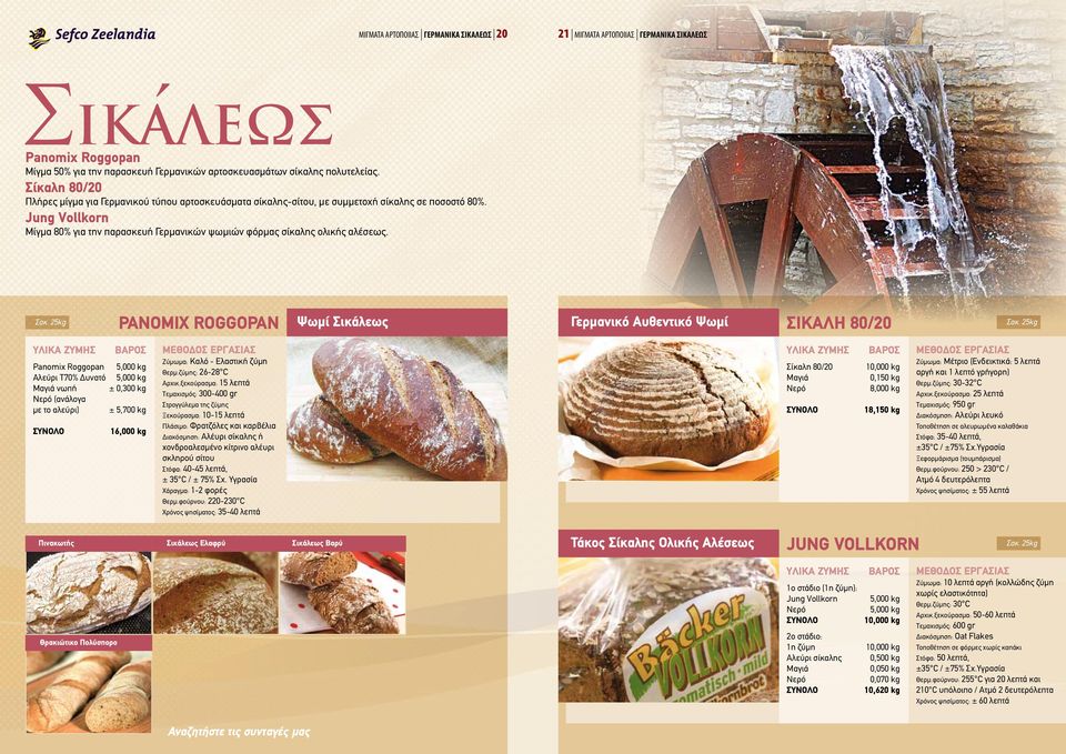 Jung Vollkorn Mίγμα 80% για την παρασκευή Γερμανικών ψωμιών φόρμας σίκαλης ολικής αλέσεως.