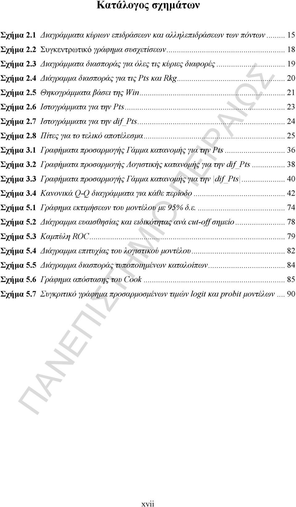 .. 23 Σχήμα 2.7 Ιστογράμματα για την dif_pts... 24 Σχήμα 2.8 Πίτες για το τελικό αποτέλεσμα... 25 Σχήμα 3.1 Γραφήματα προσαρμογής Γάμμα κατανομής για την Pts... 36 Σχήμα 3.