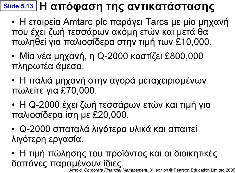 πωληθεί για παλιοσίδερα στην τιμή των 10,000. Μία νέα μηχανή, η Q-2000 κοστίζει 800,000 πληρωτέα άμεσα.