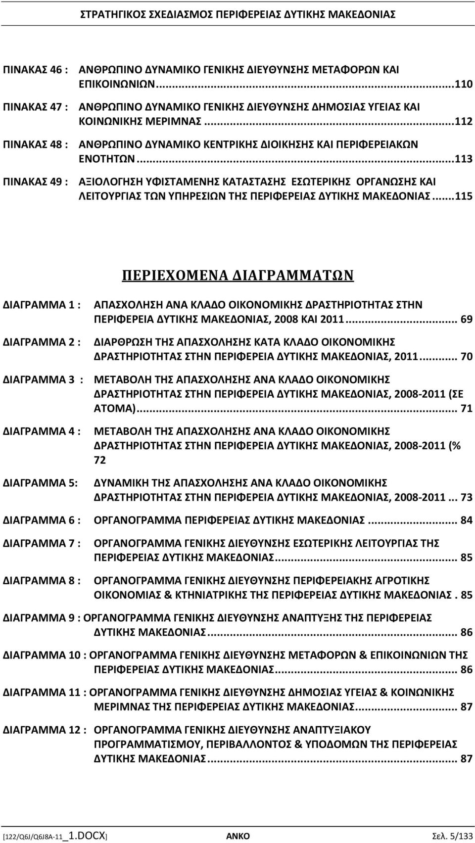 .. 113 ΠΙΝΑΚΑΣ 49 : ΑΞΙΟΛΟΓΗΣΗ ΥΦΙΣΤΑΜΕΝΗΣ ΚΑΤΑΣΤΑΣΗΣ ΕΣΩΤΕΡΙΚΗΣ ΟΡΓΑΝΩΣΗΣ ΚΑΙ ΛΕΙΤΟΥΡΓΙΑΣ ΤΩΝ ΥΠΗΡΕΣΙΩΝ ΤΗΣ ΠΕΡΙΦΕΡΕΙΑΣ ΔΥΤΙΚΗΣ ΜΑΚΕΔΟΝΙΑΣ.