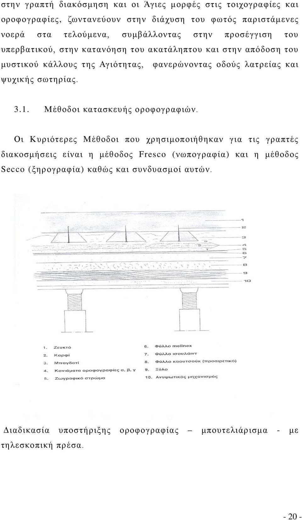 λατρείας και ψυχικής σωτηρίας. 3.1. Μέθοδοι κατασκευής οροφογραφιών.