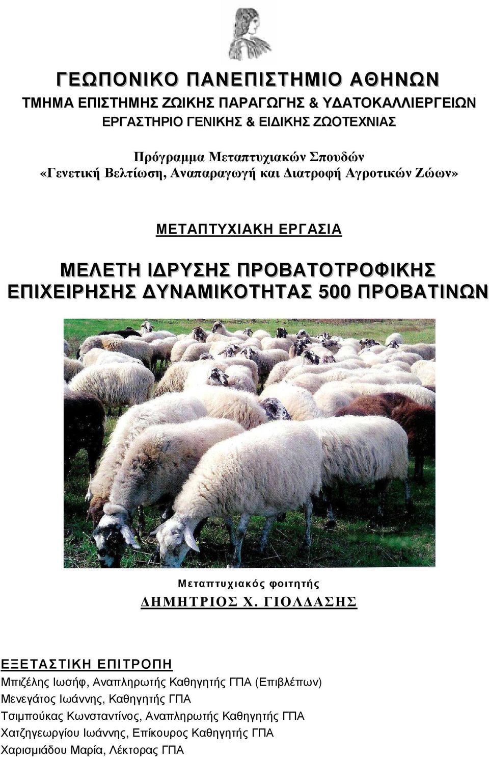 500 ΠΡΟΒΑΤΙΙΝΩΝ Μεταπτυχιακός φοιτητής ΗΜΗΤΡΙΟΣ Χ.