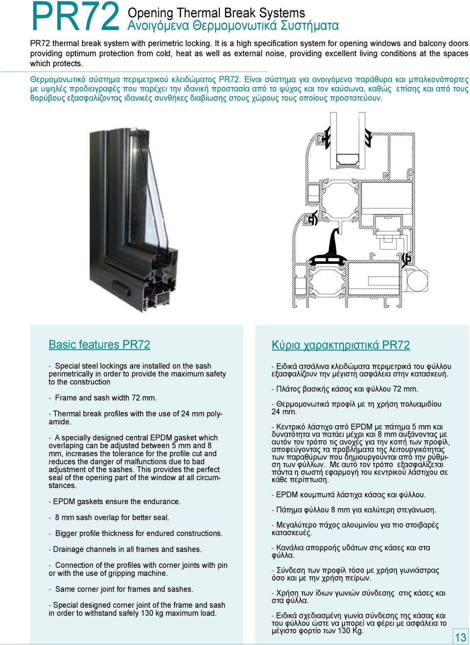 which protects. Θερμομονωτικό σύστημα περιμετρικού κλειδώματος PR72.