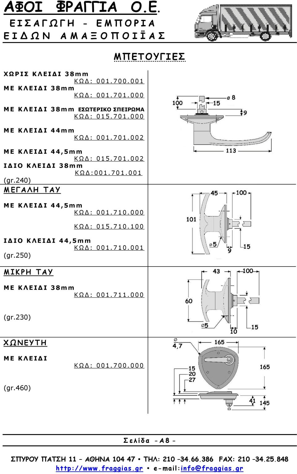 240) Μ Ε ΓΑ Λ Η ΤΑΥ Μ Ε Κ Λ Ε Ι Δ Ι 4 4, 5 m m Κ Ω Δ : 0 0 1. 7 1 0. 0 0 0 Κ Ω Δ : 0 1 5. 7 1 0. 1 0 0 Ι Δ Ι Ο Κ Λ Ε Ι Δ Ι 4 4, 5 m m Κ Ω Δ : 0 0 1. 7 1 0. 0 0 1 (gr.