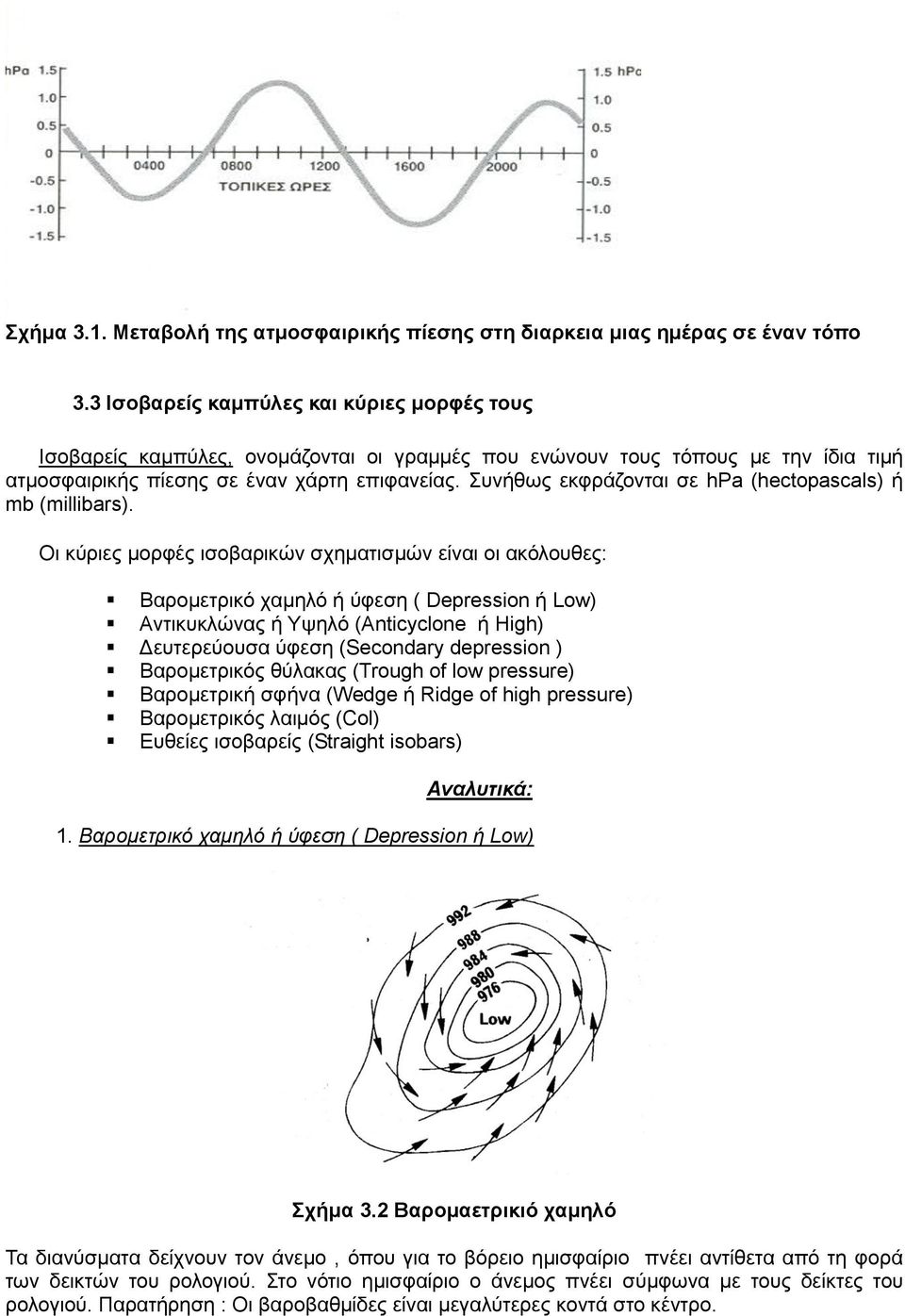 Συνήθως εκφράζονται σε hpa (hectopascals) ή mb (millibars).