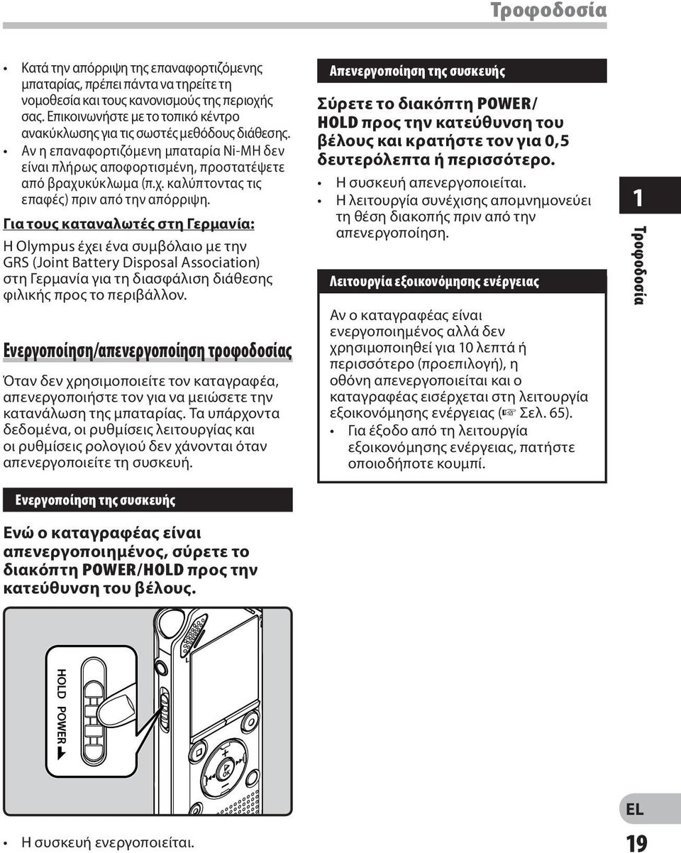 κύκλωμα (π.χ. καλύπτοντας τις επαφές) πριν από την απόρριψη.