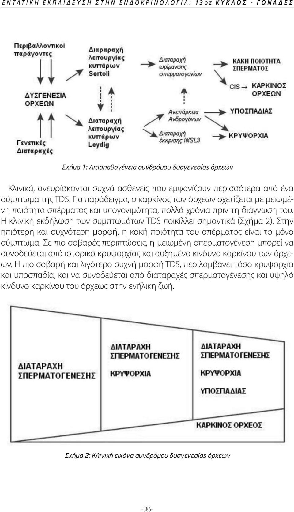 Η κλινική εκδήλωση των συμπτωμάτων TDS ποικίλλει σημαντικά (Σχήμα 2). Στην ηπιότερη και συχνότερη μορφή, η κακή ποιότητα του σπέρματος είναι το μόνο σύμπτωμα.