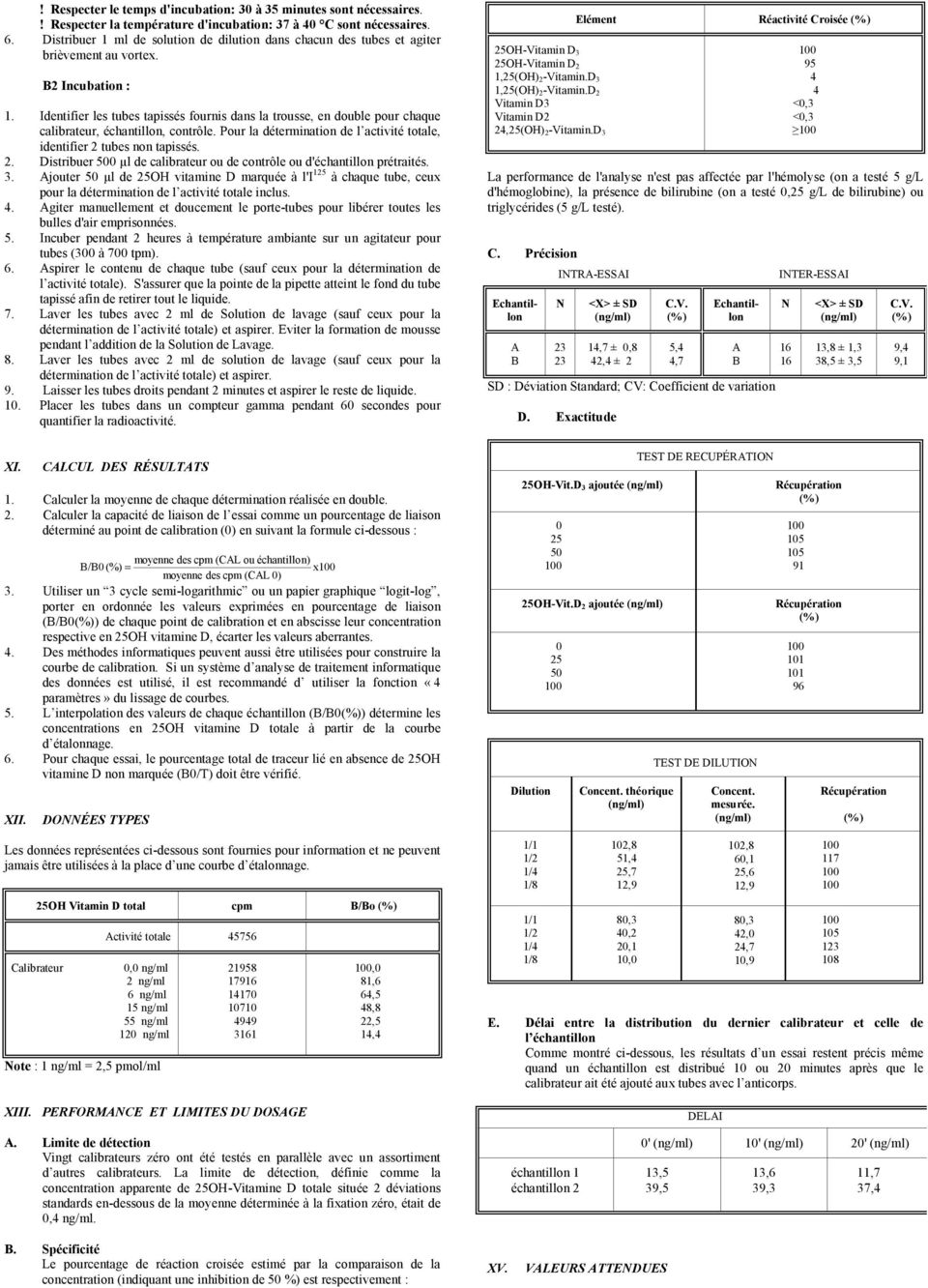 Identifier les tubes tapissés fournis dans la trousse, en double pour chaque calibrateur, échantillon, contrôle. Pour la détermination de l activité totale, identifier 2 