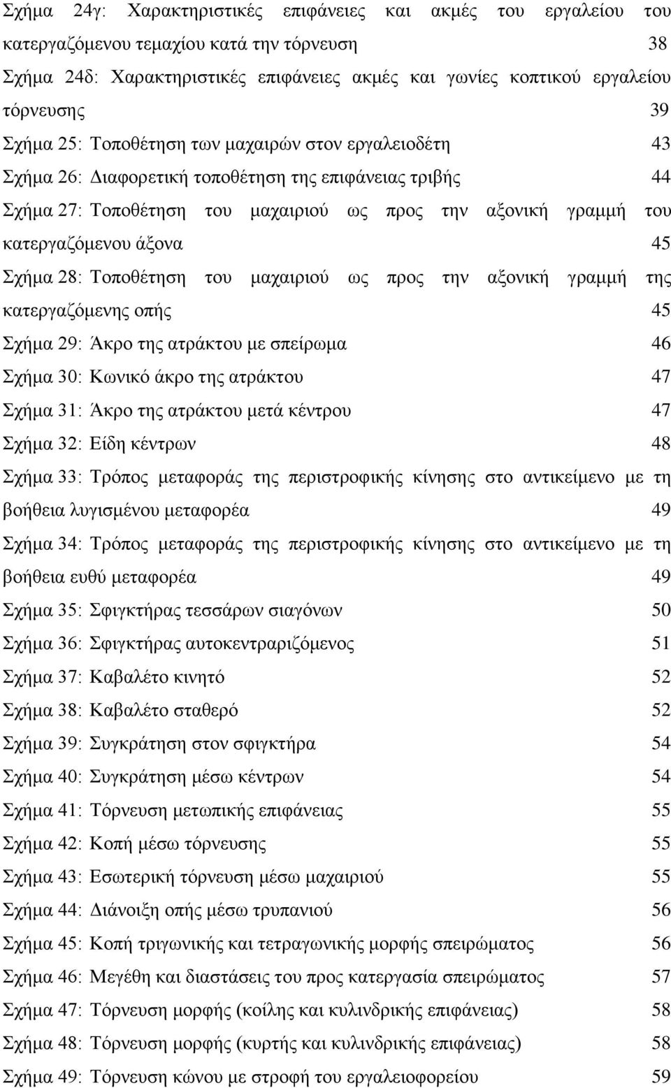 45 Σχήμα 28: Τοποθέτηση του μαχαιριού ως προς την αξονική γραμμή της κατεργαζόμενης οπής 45 Σχήμα 29: Άκρο της ατράκτου με σπείρωμα 46 Σχήμα 30: Κωνικό άκρο της ατράκτου 47 Σχήμα 31: Άκρο της