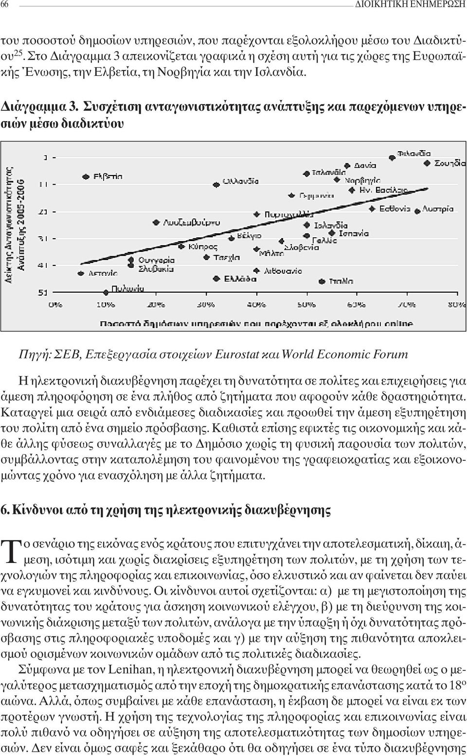 απεικονίζεται γραφικά η σχέση αυτή για τις χώρες της Ευρωπαϊκής Ένωσης, την Ελβετία, τη Νορβηγία και την Ισλανδία. Διάγραμμα 3.