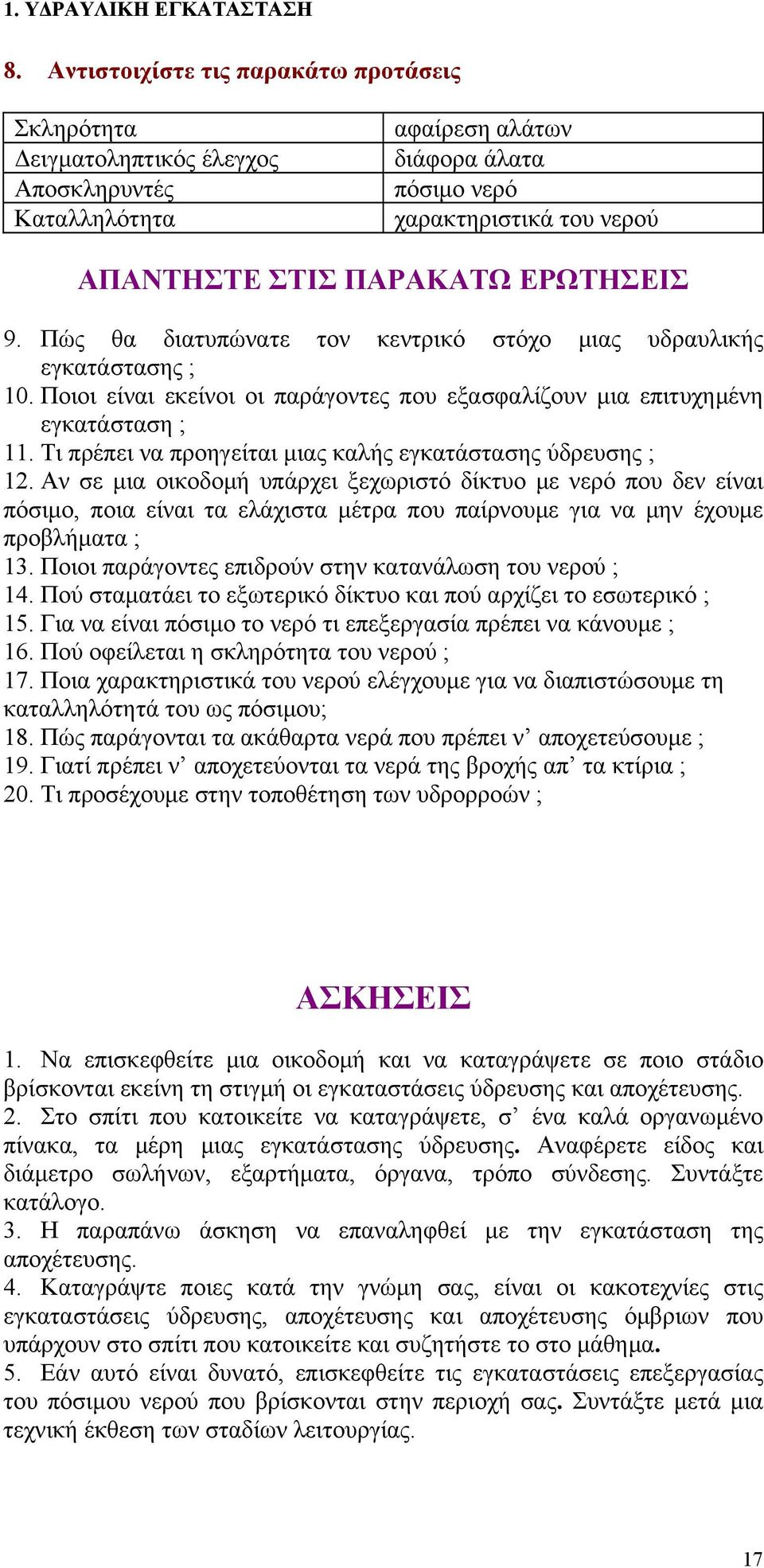 Τι πρέπει να προηγείται μιας καλής εγκατάστασης ύδρευσης ; 12.