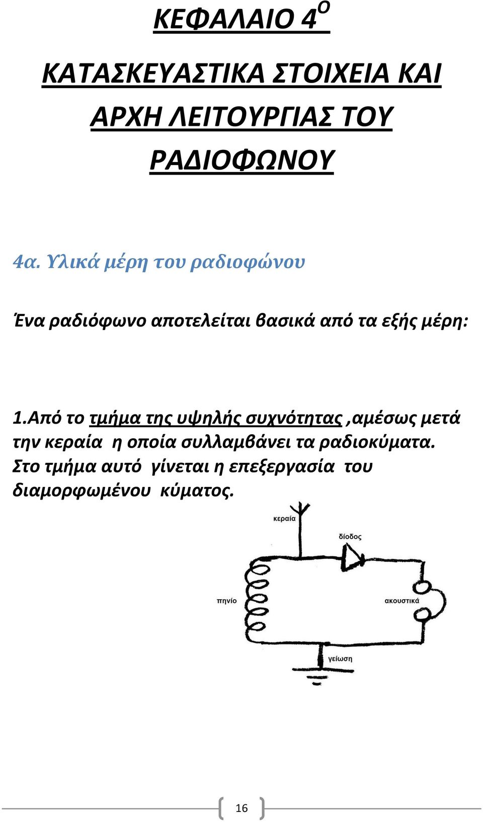 Από το τμήμα της υψηλής συχνότητας,αμέσως μετά την κεραία η οποία συλλαμβάνει