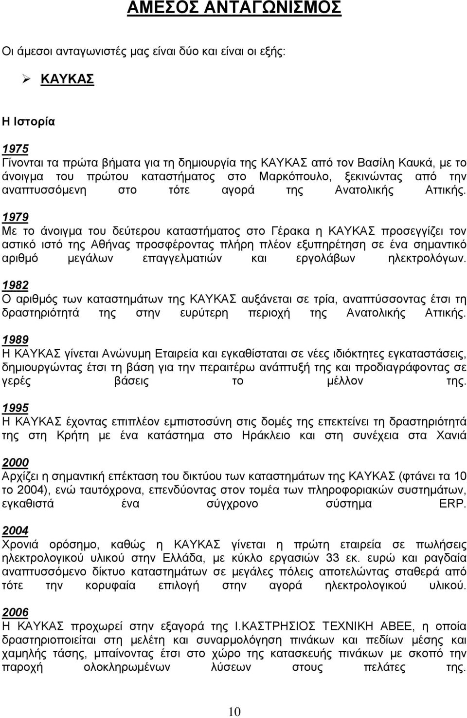 1979 Με το άνοιγμα του δεύτερου καταστήματος στο Γέρακα η ΚΑΥΚΑΣ προσεγγίζει τον αστικό ιστό της Αθήνας προσφέροντας πλήρη πλέον εξυπηρέτηση σε ένα σημαντικό αριθμό μεγάλων επαγγελματιών και