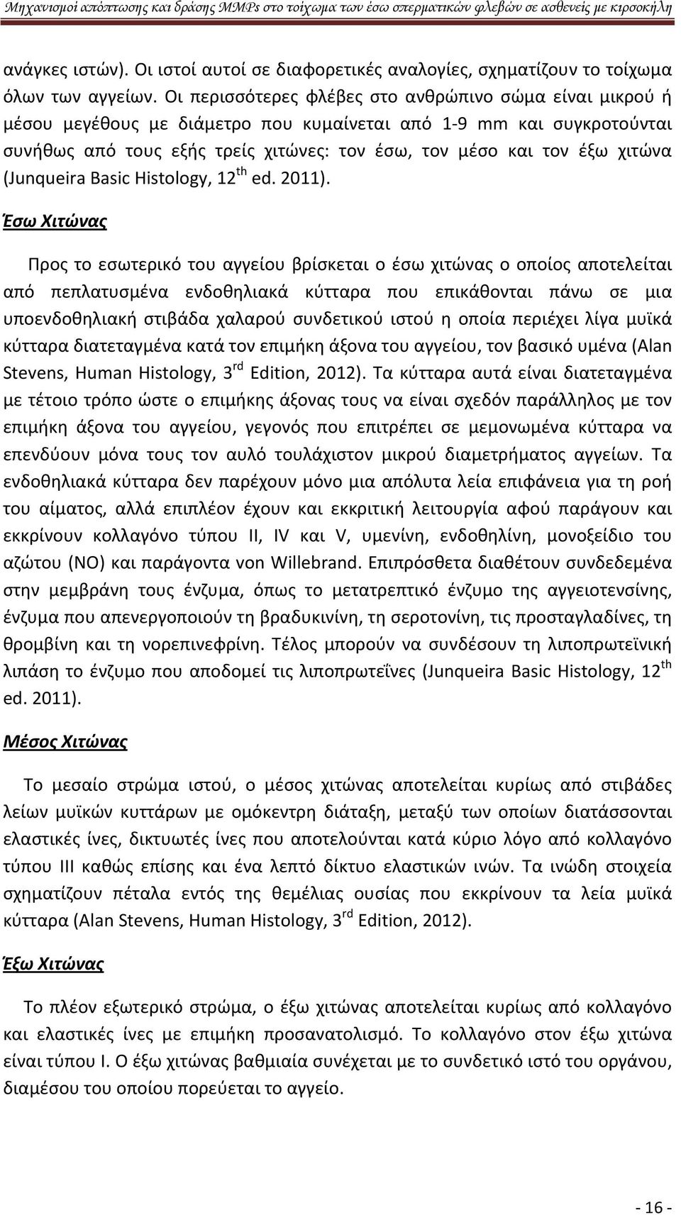 χιτώνα (Junqueira Basic Histology, 12 th ed. 2011).
