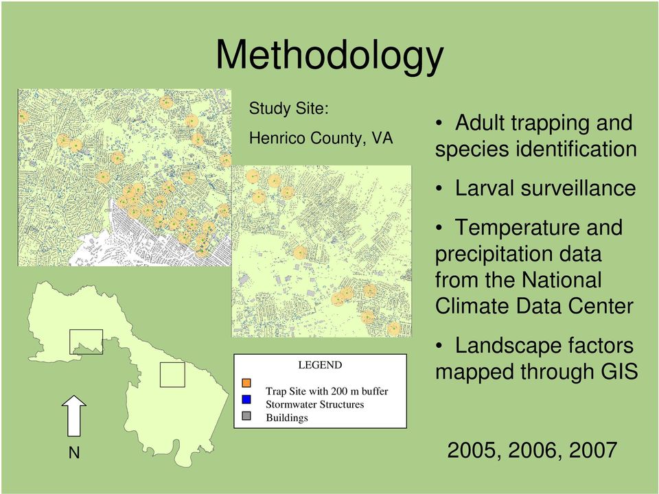 species identification Study Site: LEGEND Landscape factors mapped through