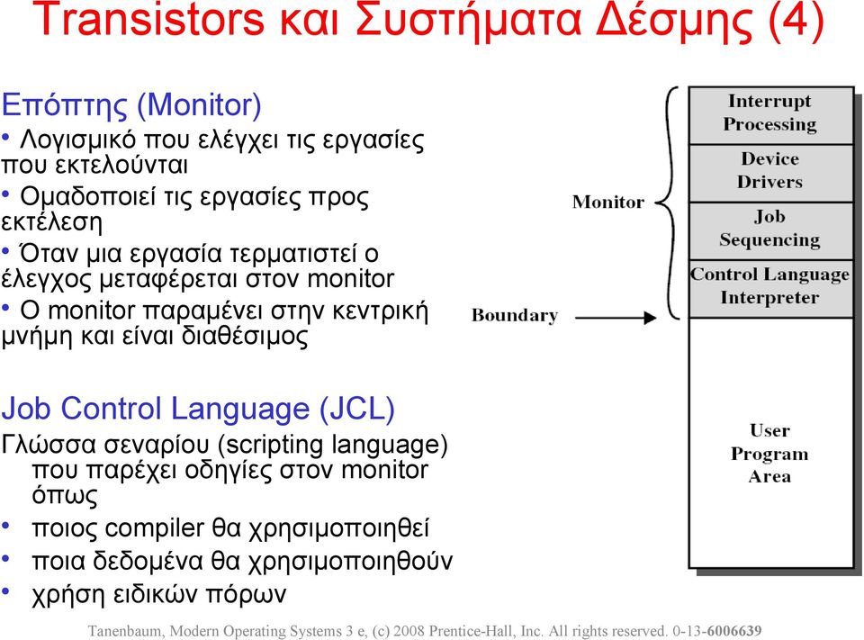 παραμένει στην κεντρική μνήμη και είναι διαθέσιμος Job Control Language (JCL) Γλώσσα σεναρίου (scripting