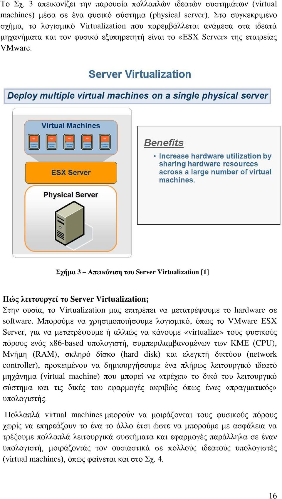 Σχήμα 3 Απεικόνιση του Server Virtualization [1] Πώς λειτουργεί το Server Virtualization; Στην ουσία, το Virtualization μας επιτρέπει να μετατρέψουμε το hardware σε software.