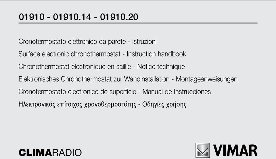 Instruction handbook Chronothermostat électronique en saillie - Notice technique Elektronisches