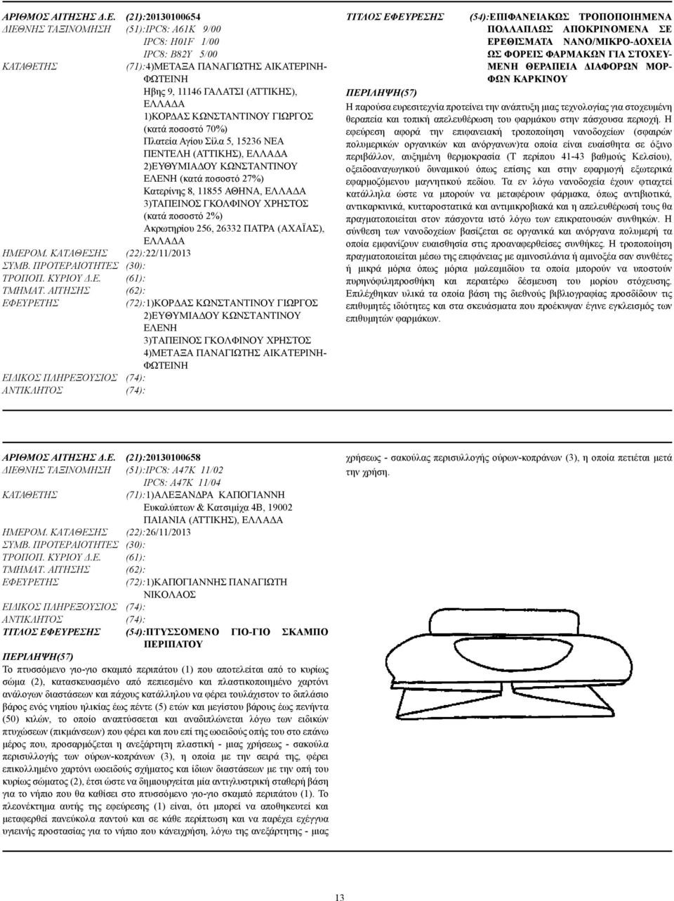 ΚΩΝΣΤΑΝΤΙΝΟΥ ΓΙΩΡΓΟΣ (κατά ποσοστό 70%) Πλατεία Αγίου Σίλα 5, 15236 ΝΕΑ ΠΕΝΤΕΛΗ (ΑΤΤΙΚΗΣ), ΕΛΛΑ Α 2)ΕΥΘΥΜΙΑ ΟΥ ΚΩΝΣΤΑΝΤΙΝΟΥ ΕΛΕΝΗ (κατά ποσοστό 27%) Κατερίνης 8, 11855 ΑΘΗΝΑ, ΕΛΛΑ Α 3)ΤΑΠΕΙΝΟΣ