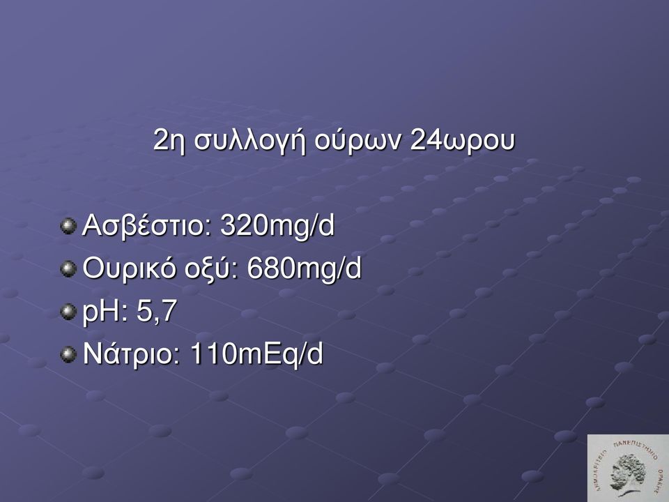 320mg/d Ουρικό οξύ: