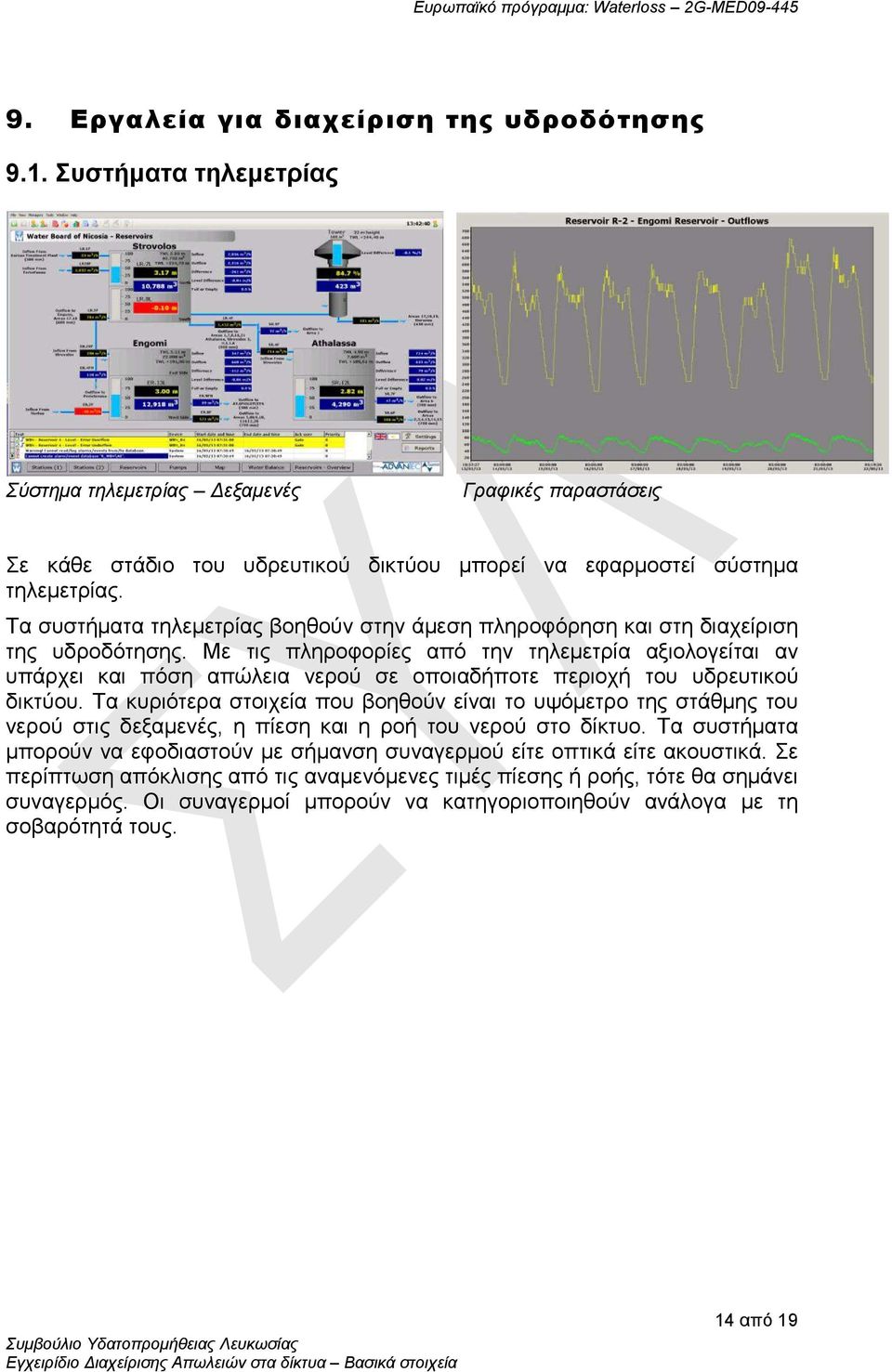 Με τις πληροφορίες από την τηλεμετρία αξιολογείται αν υπάρχει και πόση απώλεια νερού σε οποιαδήποτε περιοχή του υδρευτικού δικτύου.