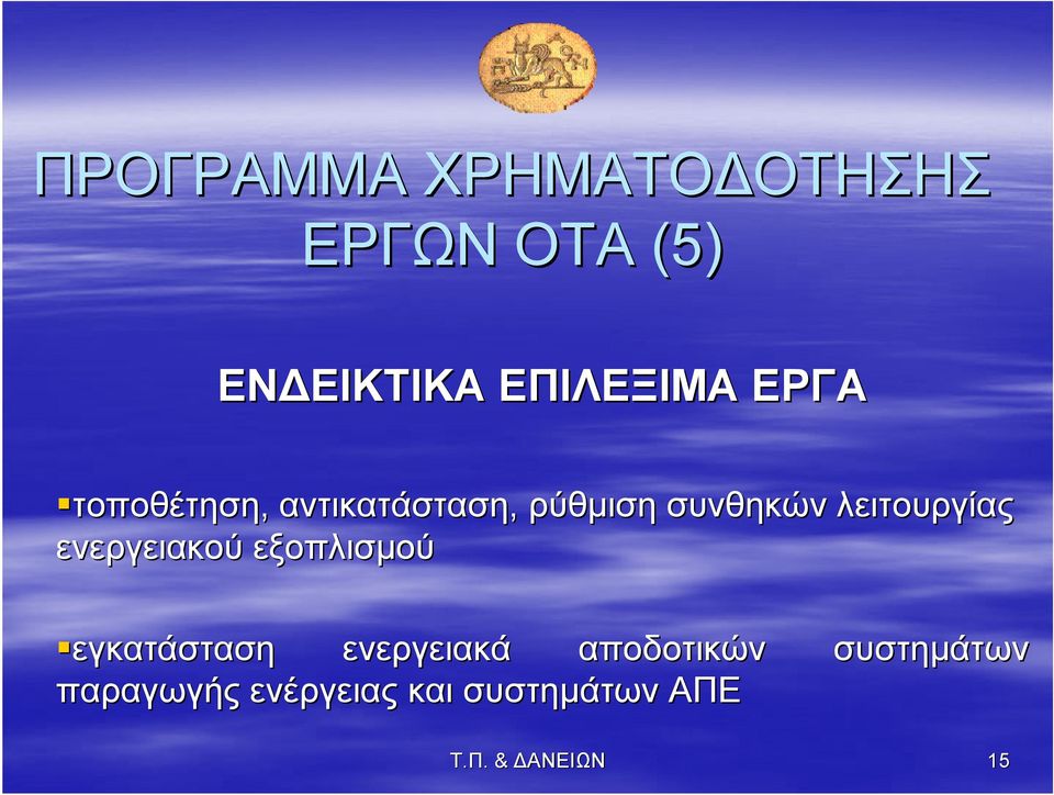 ενεργειακού εξοπλισμού εγκατάσταση ενεργειακά αποδοτικών