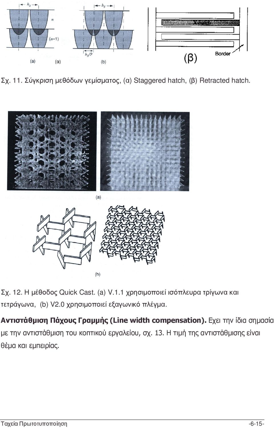 0 χρησιµοποιεί εξαγωνικό πλέγµα. Αντιστάθµιση Πάχους Γραµµής (Line width compensation).