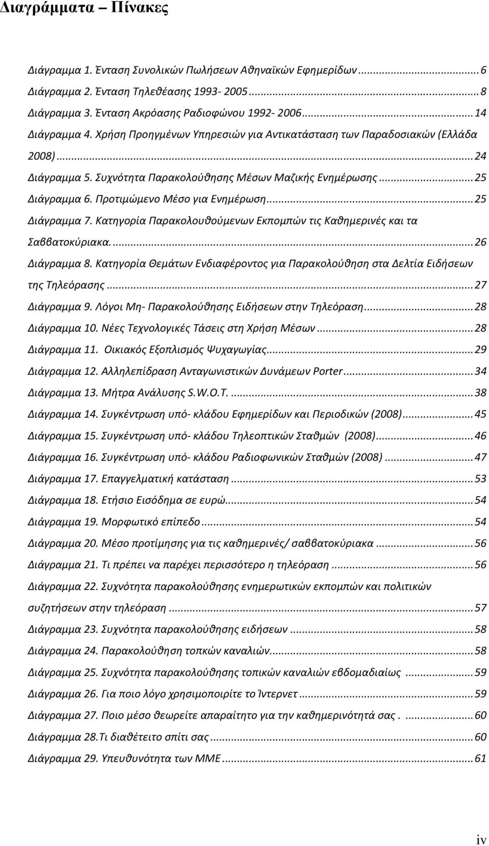 ..25 Διάγραμμα 7. Κατηγορία Παρακολουθούμενων Εκπομπών τις Καθημερινές και τα Σαββατοκύριακα...26 Διάγραμμα 8. Κατηγορία Θεμάτων Ενδιαφέροντος για Παρακολούθηση στα Δελτία Ειδήσεων της Τηλεόρασης.