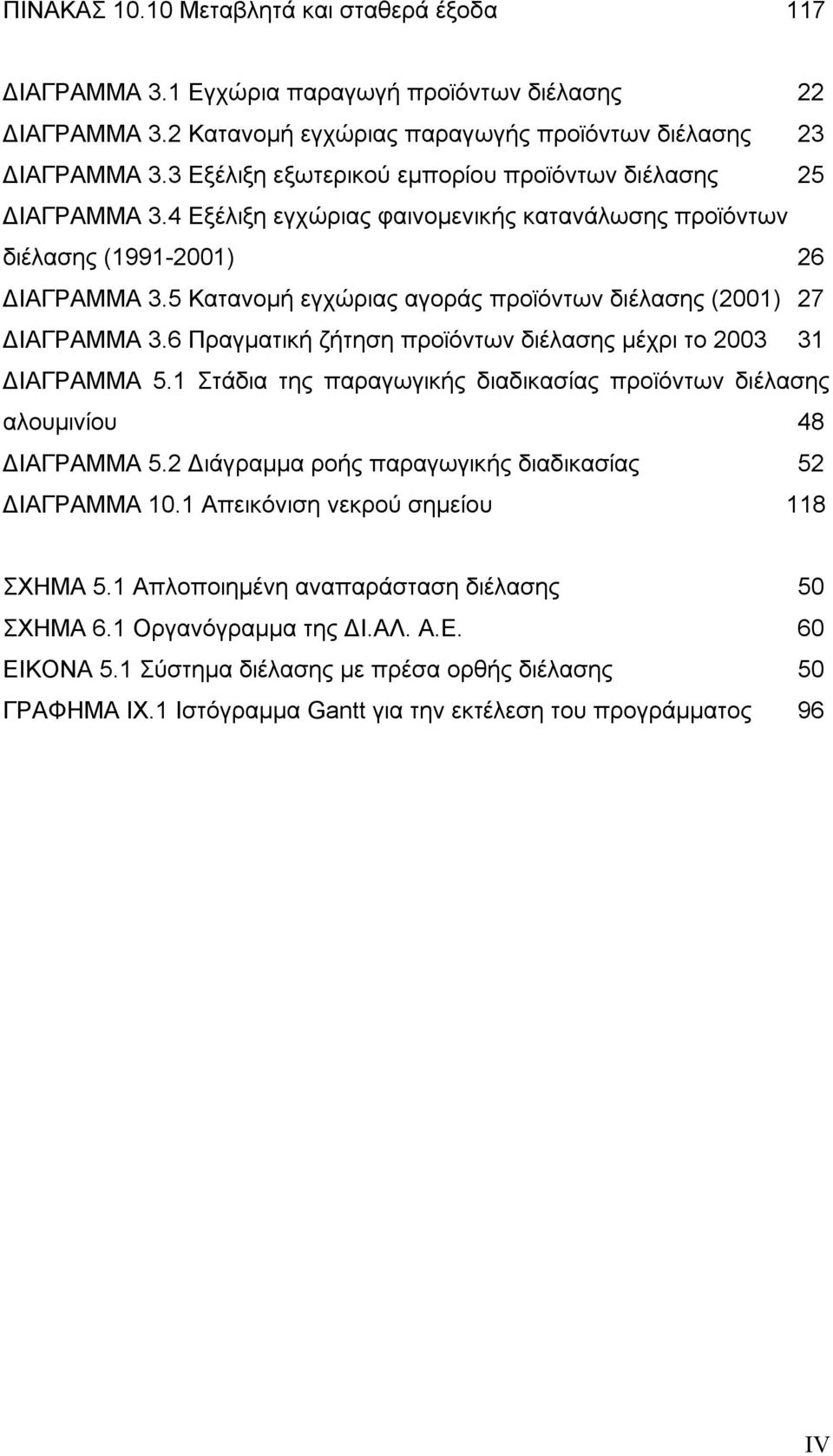 5 Κατανομή εγχώριας αγοράς προϊόντων διέλασης (200) 27 ΔΙΑΓΡΑΜΜΑ 3.6 Πραγματική ζήτηση προϊόντων διέλασης μέχρι το 2003 3 ΔΙΑΓΡΑΜΜΑ 5.