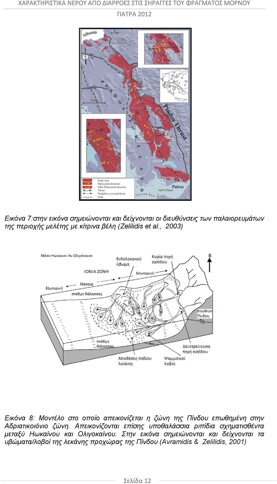 , 2003) Εικόνα 8: Μοντέλο στο οποίο απεικονίζεται η ζώνη της Πίνδου επωθημένη στην Αδριατικοιόνιο ζώνη.