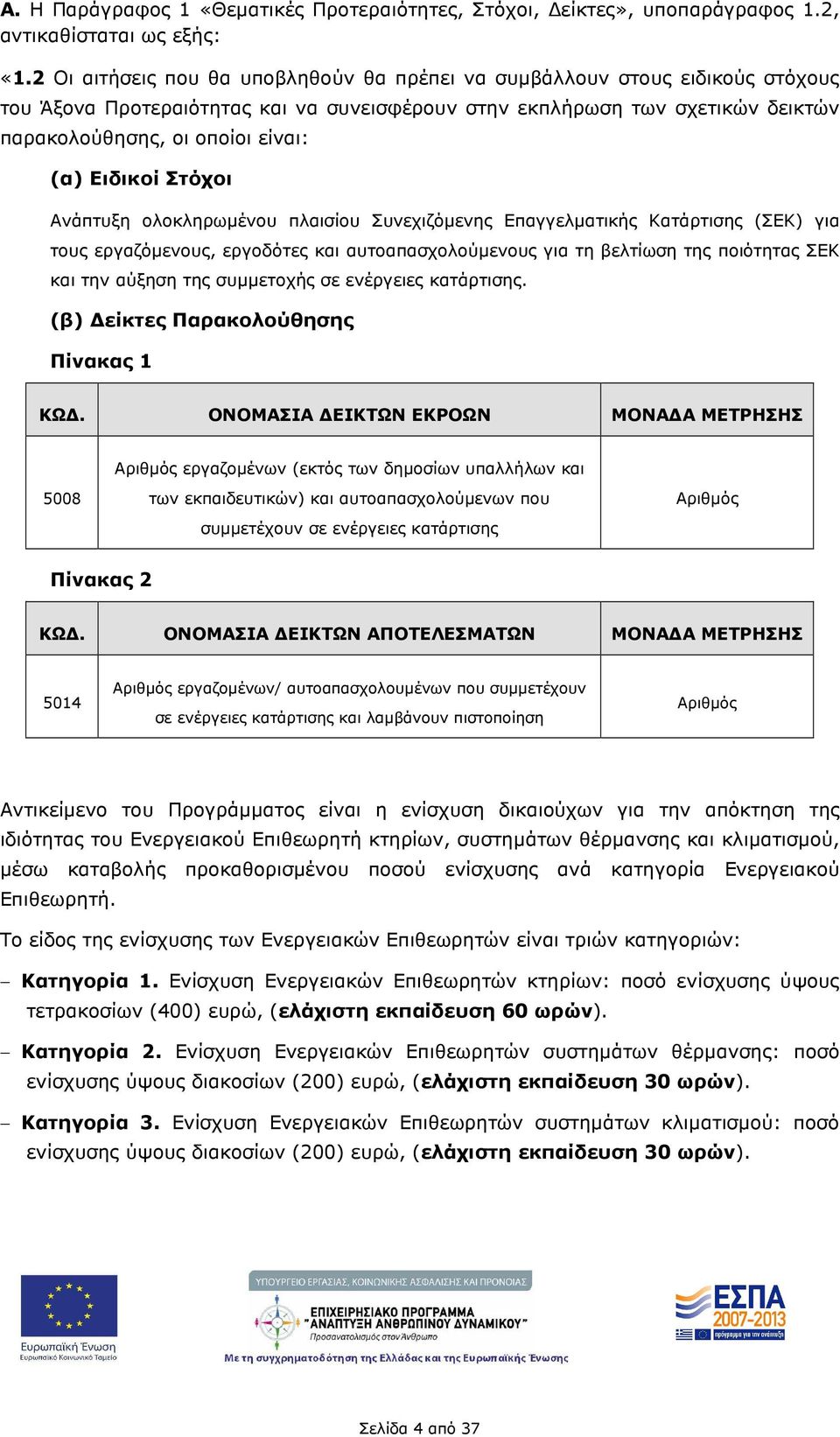 Ειδικοί Στόχοι Ανάπτυξη ολοκληρωµένου πλαισίου Συνεχιζόµενης Επαγγελµατικής Κατάρτισης (ΣΕΚ) για τους εργαζόµενους, εργοδότες και αυτοαπασχολούµενους για τη βελτίωση της ποιότητας ΣΕΚ και την αύξηση