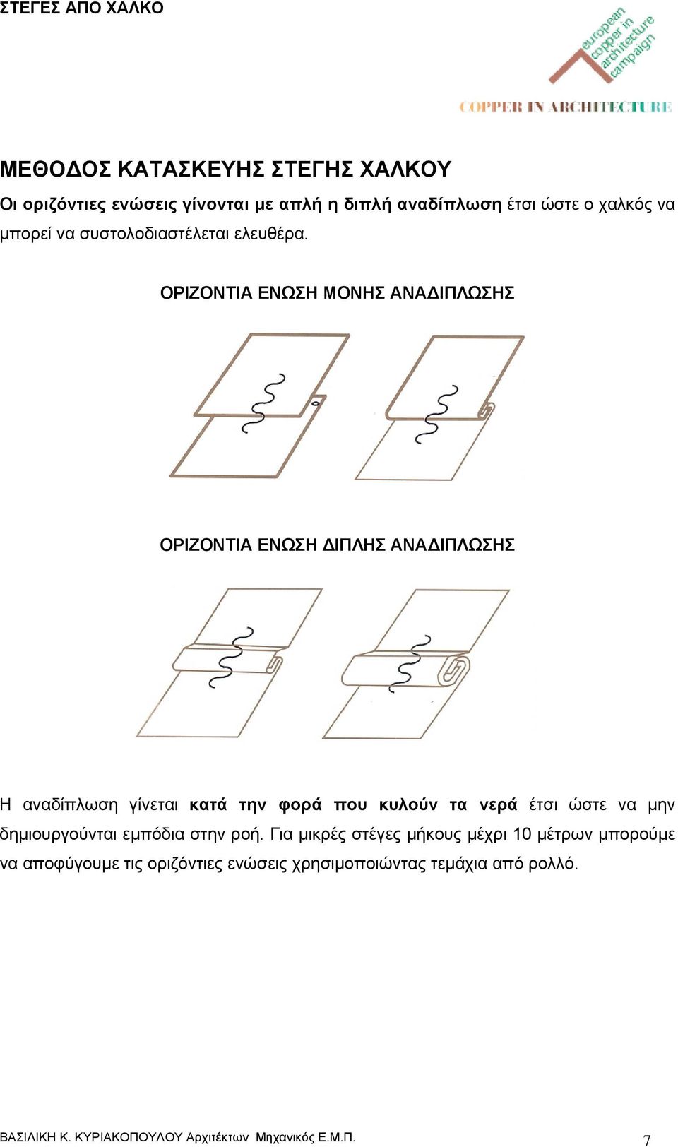 ΟΡΙΖΟΝΤΙΑ ΕΝΩΣΗ ΜΟΝΗΣ ΑΝΑΔΙΠΛΩΣΗΣ ΟΡΙΖΟΝΤΙΑ ΕΝΩΣΗ ΔΙΠΛΗΣ ΑΝΑΔΙΠΛΩΣΗΣ Η αναδίπλωση γίνεται κατά την φορά που κυλούν τα νερά